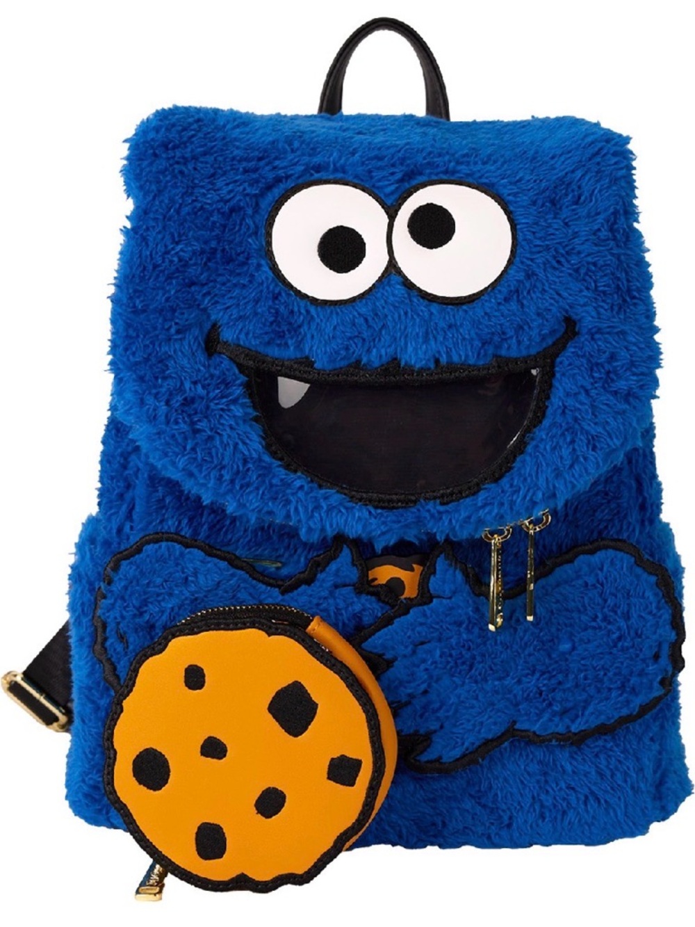 Loungefly Sesame Street Cookie Monster Cosplay Plush Mini Backpack